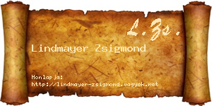 Lindmayer Zsigmond névjegykártya