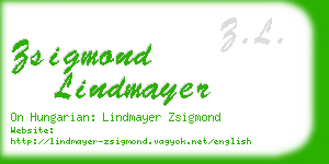 zsigmond lindmayer business card